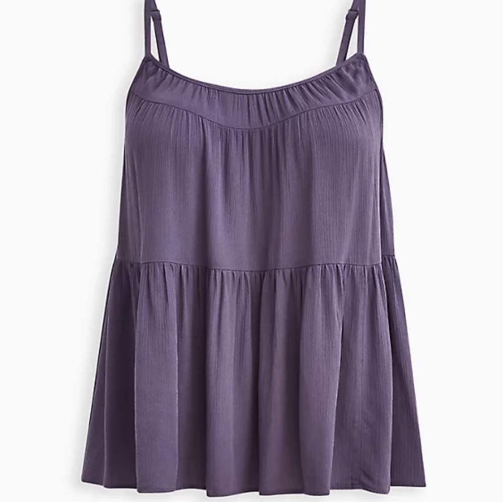 Torrid Purple Gauze Tiered Cami